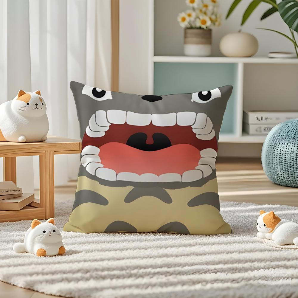 T-Totoro Pillow Case Silky Elegant Comfort Sofa Bed Invisible Zipper