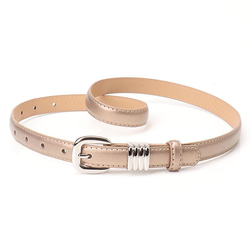 Women's Faux Leather Minimalist Skinny Belt for Jeans and Dresses