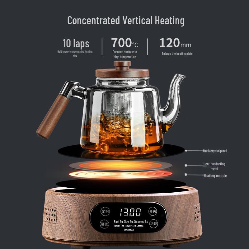 Electric Ceramic Tea Stove and Glass Kettle Set