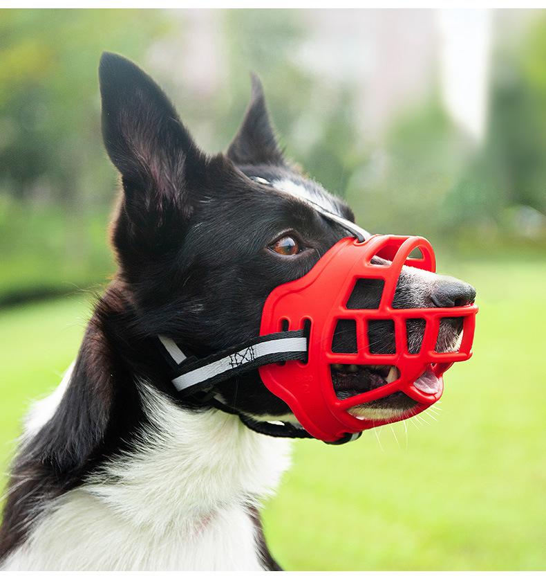 Reflective Dog Muzzle with Upgraded Thickened Soft TPE - Anti-Bite, Anti-Bark, Anti-Fall