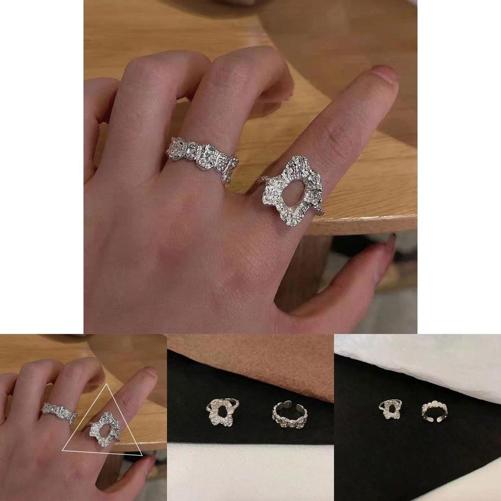 Unique Geometric Style 925 Silver Ring Trendy Lightweight Elegant Accessory For Women