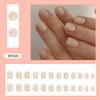 24 Uds uñas postizas usables cortas ovaladas prensado en uñas cubierta completa puntas de Arte de uñas postizas diseño de perlas esmalte de Gel decoración de uñas