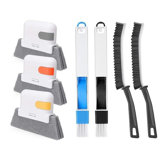 

Набор из 7 щеток для чистки с длинной ручкой, сменная губка, скребок для окон, автомобилей, душа, раковины, туалета 1 Set