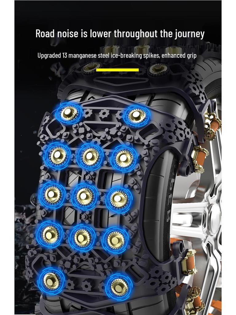 Univerzální protiskluzové řetězy na pneumatiky pro automobily, šetrné k pneumatikám, samonapínací pro SUV a sedany - Zimní ochrana proti sněhu
