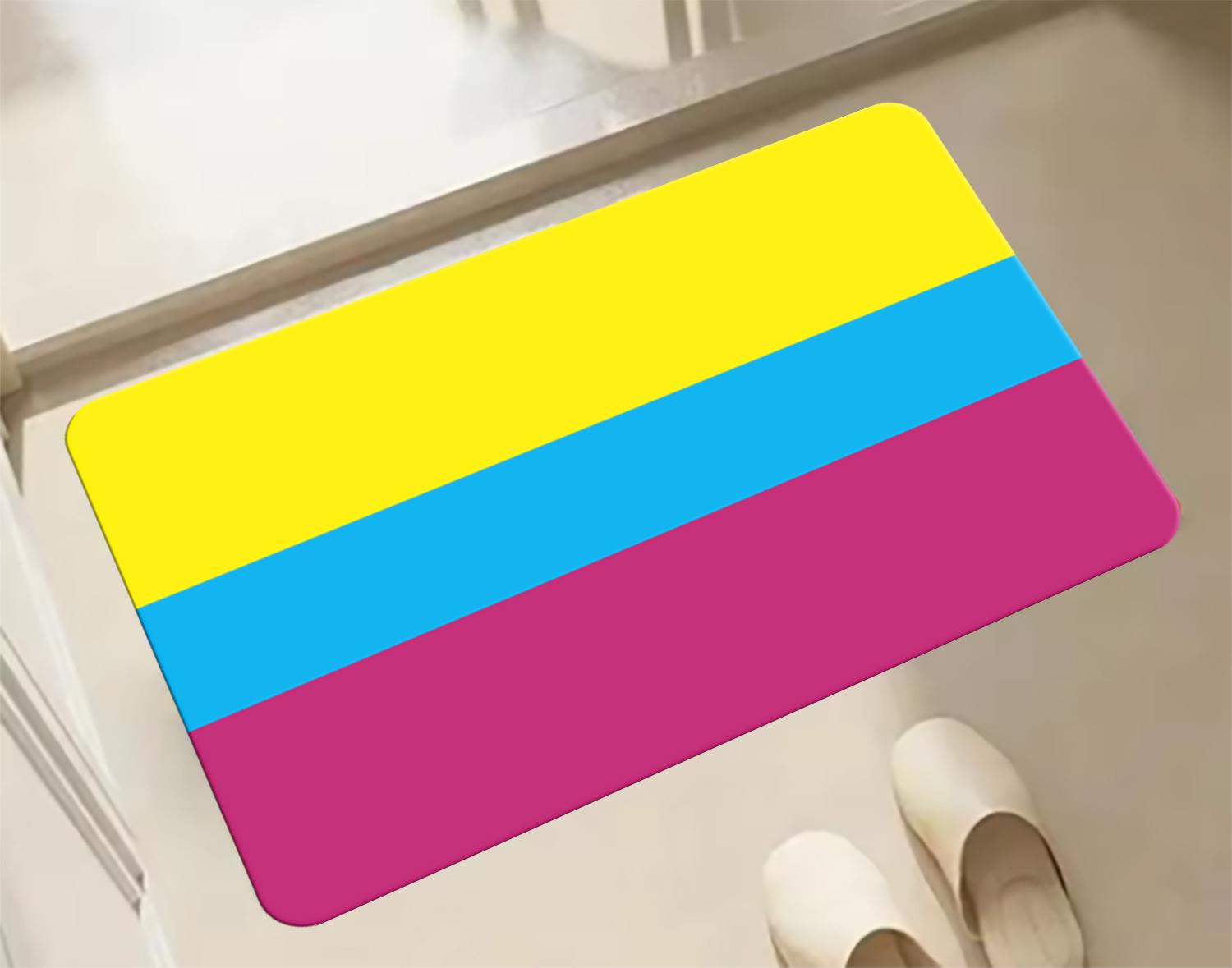 

VIKAMA LGBT Rainbow Blankets Non-slip Floor Mats Bedroom Bathroom Home Decoration 40cmx60cm