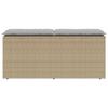 Garden Bench With Cushion Beige 110X40X44 Cm Poly Rattan