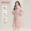 YAYA Women's Long Over-the-Knee Hooded Thickened Down Jacket