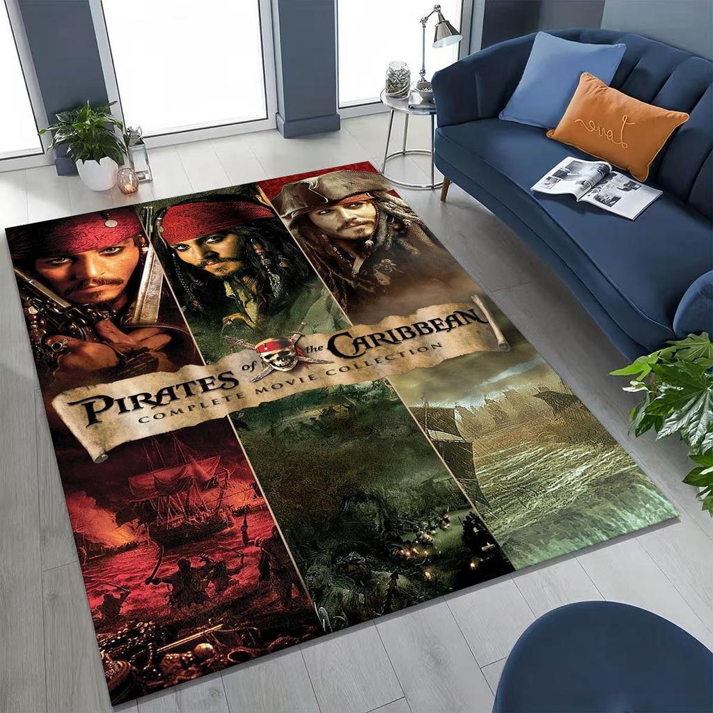 Captain Jack Pirates of The Caribbea Johnny Depp Carpet Rug for Bedroom Living Room Sofa Home Doormat Decor,Non-slip Floor Mat