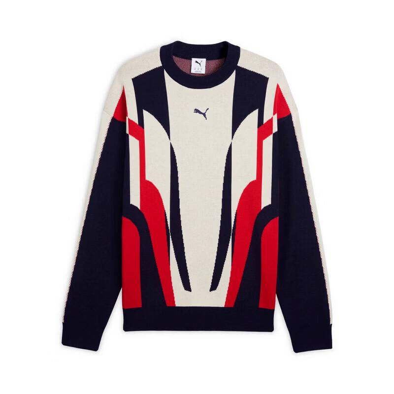 PUMA Unisex Colorblock Relaxed Fit Knitted Sweater L
