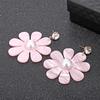 New Simple Flower Resin Earrings with Personalized Sweet Acrylic Sheet Earrings
