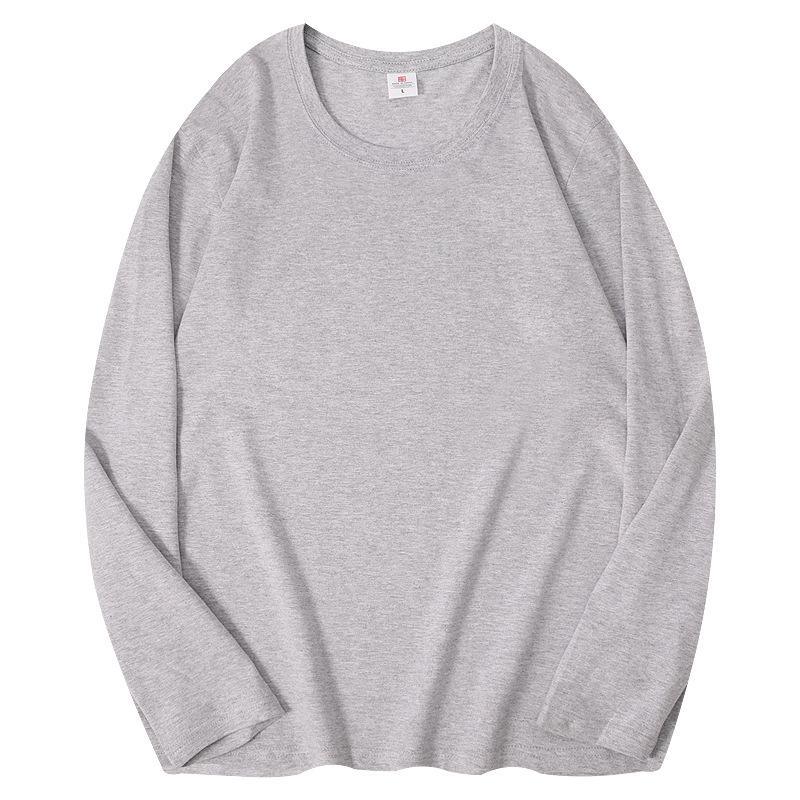 Men S Cotton Long Sleeve Round Neck Casual Solid T Shirt