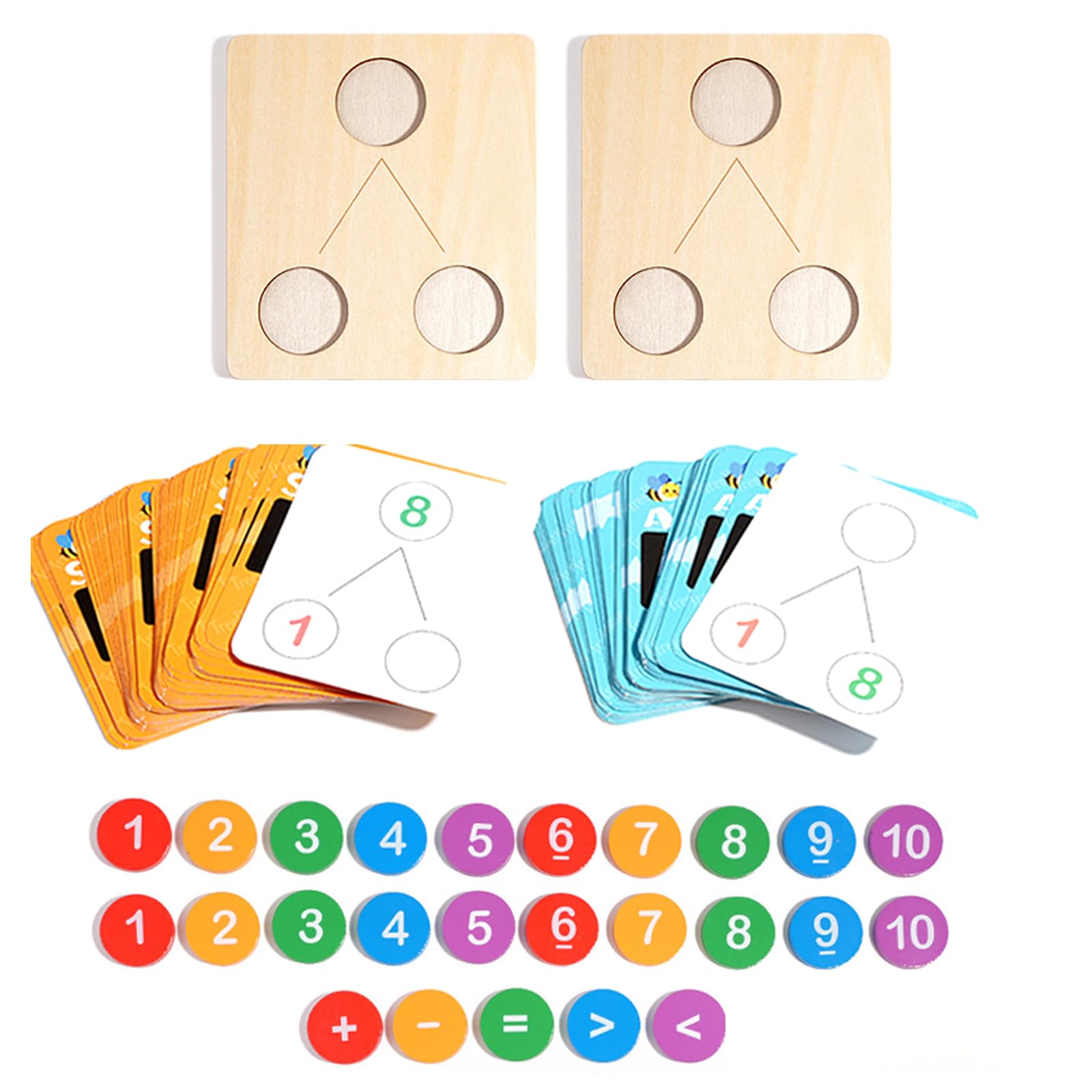 

EsiFare Math Cards, Math Game, Addition Toy, Educational Toy for Home Learning, Easy to Clean, Combines Learning and Play, Birthday Gift, Approx.