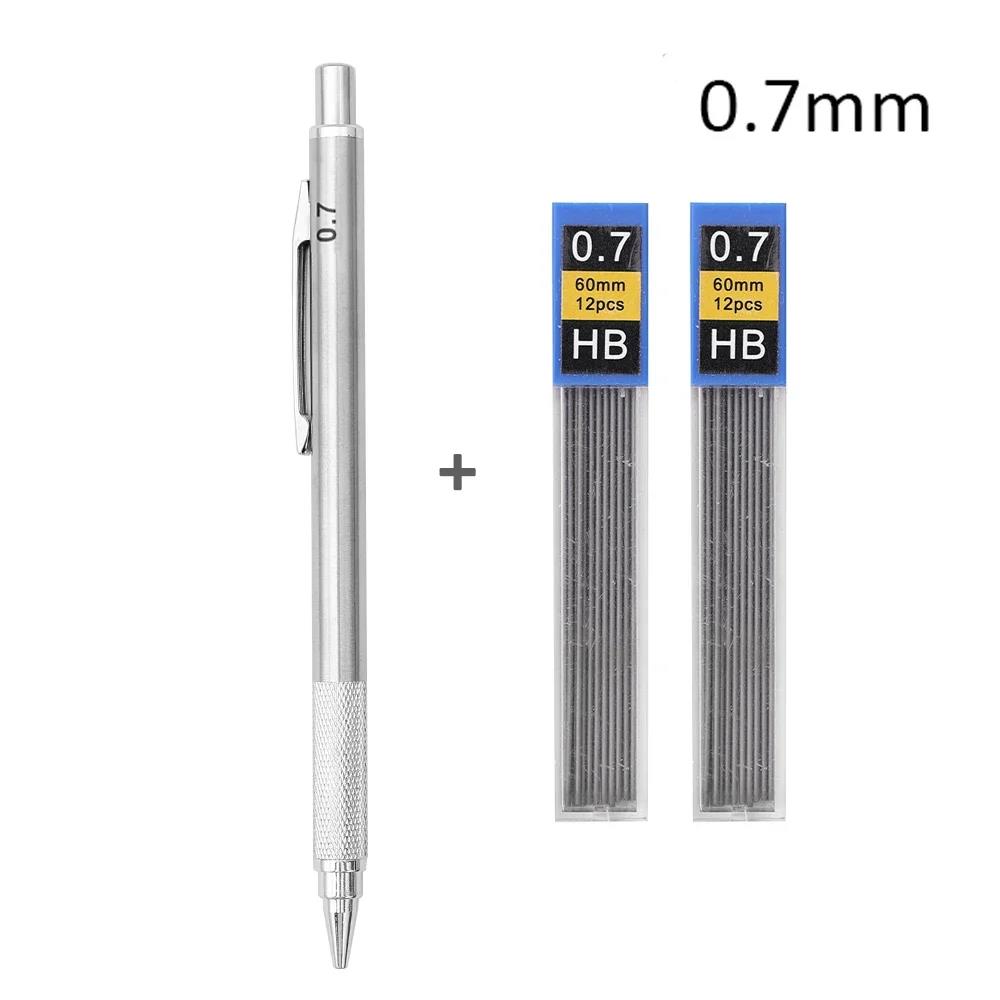 Full Metal Mechanical Pencil 0.3 0.5 0.7 0.9 1.3 2.0mm High Quality HB Automatic Pencils Writing School Pencils Office Supplies
