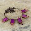 Rosa Druzy Halskette Rosa Turmalin Rohe Halskette Galvanogeformte Kupfer Halskette Verstellbare Kette Halskette Galvanogeformter Edelstein Schmuck