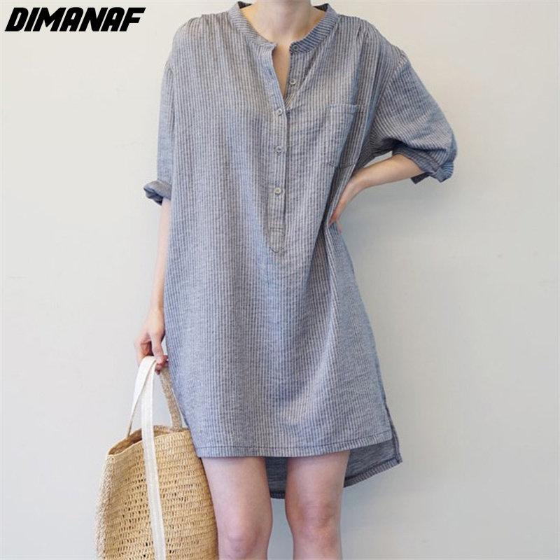 

DIMANAF 2023, летняя стильная блузка больших размеров, повседневная полосатая рубашка на пуговицах, женская одежда, свободная рубашка с коротким рукавом
