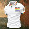 Men's Casual Polo Shirt Short Sleeve Gradient Print Classic Fit Button Down Collar Soft Breathable Fabric Top