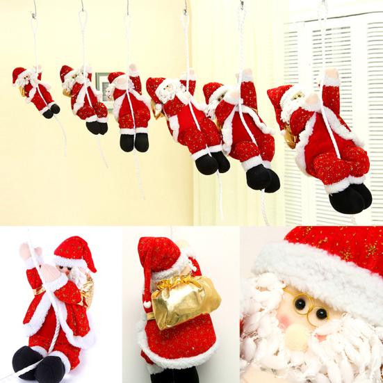 Santa Claus Climbing Rope Christmas Decoration Plush Doll Christmas Tree Climbing Old Man Hanging