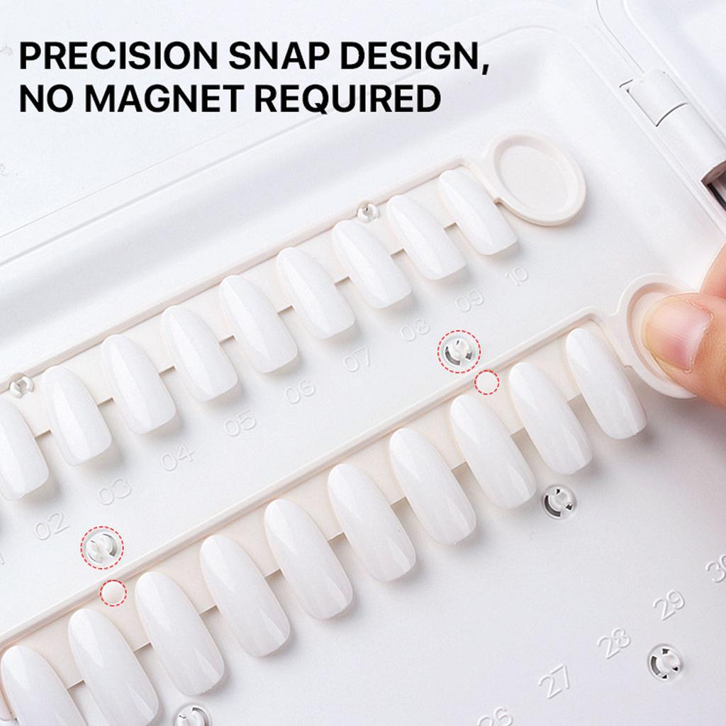 120 Colors Nail Color Display Book Disassemble Snap On Design Nail Display Book with 120Pcs Nail Tips White for Manicurist