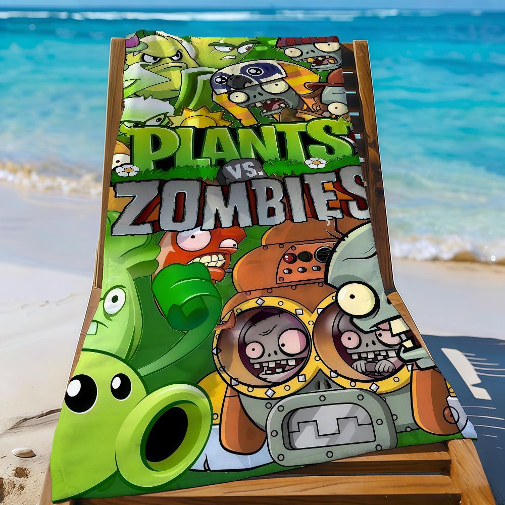 P-Plants vs Z-Zombies-S Game Towel Sports Quick Dry Travel Camping Gear Sandproof Soft Light Large Beach Towel