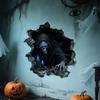 Halloween 3D Wall Breaking Mummy Witch Wall Sticker Self Adhesive Horror Decor