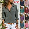 Women's Spring and Summer Lapel Long Sleeved Shirt