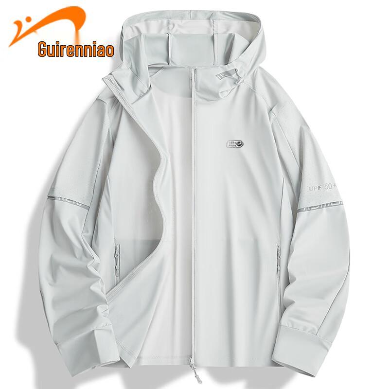 Guirenniao Men s Hooded Cooling UV Protection Sun Shirt 2XL