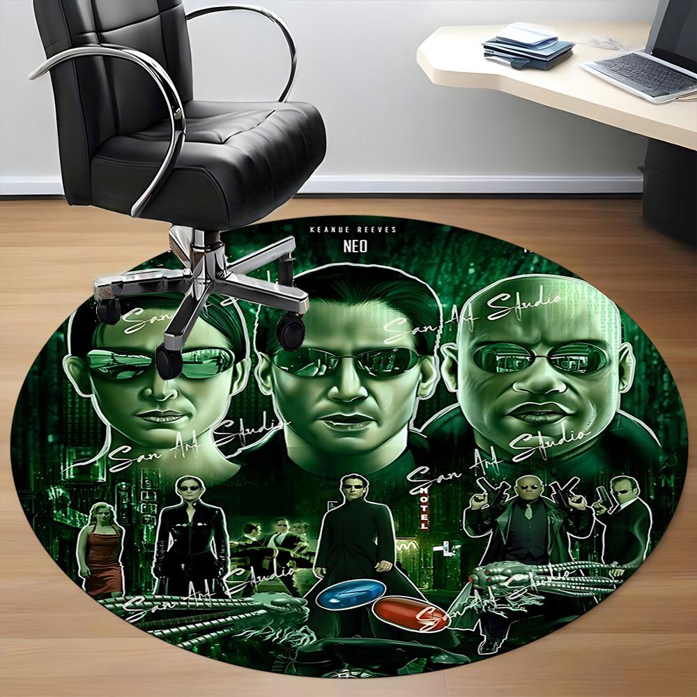 1pc THE Matrix Office Round Area Rug, Under Office Chairs Bedroom Living Room Home Decor, Room Deco, Available In Various Sizes