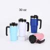 Isolierte Tumbler Stroh Edelstahl Kaffee Tasse Auto Vakuum Flaschen Tragbare Wasser Flasche 20 30 40 unzen Tumbler Mit
