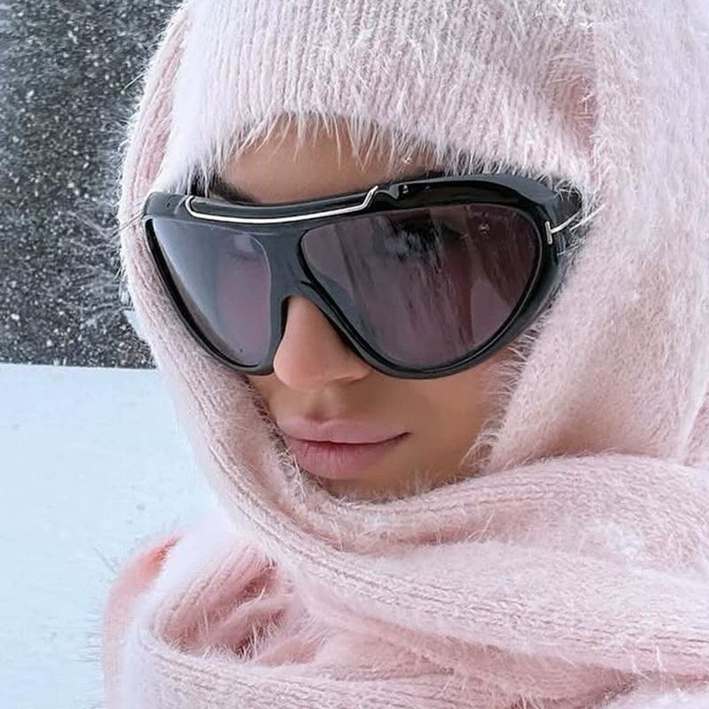 New Oversized Shield Sunglasses Goggle Women Men Vintage Female Sun Glasses Trending Big Frame Shades Eyeglasses De Sol Oculos