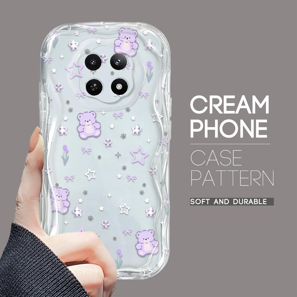 Cartoon Pattern Cream Texture Casing Wavy Edge Soft Silicone Cover Phone Case for OPPO Reno Realme OnePlus Vivo