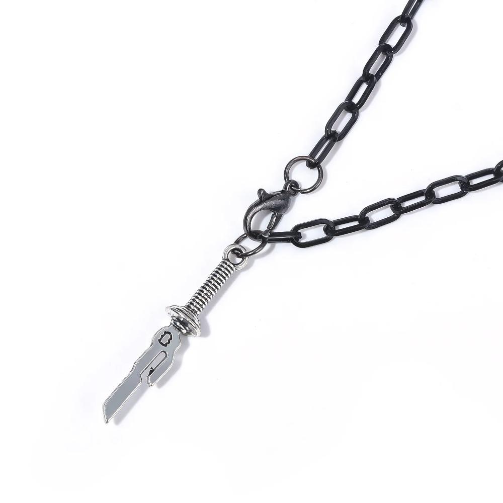 Anime Jujutsu Kaisen Necklace Fushiguro Jiner Tian Nihoko Cos Clavicle Chain Wanli Lock Weapon Model Pendant Jewelry Accessories