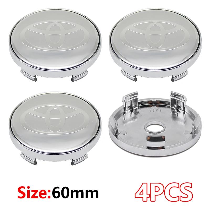 4 Stück 60mm Für Autoemblem Radnaben-Mittelkappe Abzeichen Abdeckungen Aufkleber Decals Styling Für Toyota Corolla RAV4 LEVIN Yaris C-HR Camry