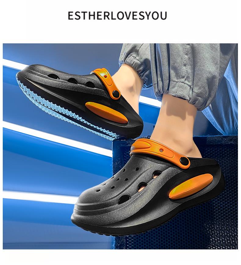 Summer Trendy EVA Squishy Hole Shoes: Soft, Non-Slip, Breathable, Two-Way Wear Beach Shoes for Couples