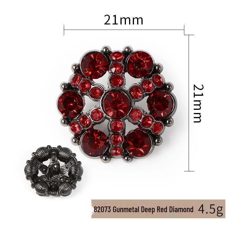 Luxury Rhinestone Metal Retro Buttons - Colorful Hollow Diamond Design with Alloy Base, Decorative Accessories