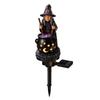 Dark Atmosphere Night Light Solar Witch Statue with Glowing Cauldron, Outdoor Halloween Garden Light, Party Decorations Resin Decorative Figurine