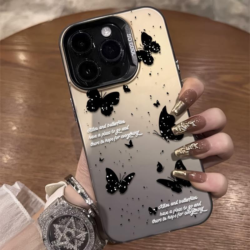 Creative and personalized design of black butterfly pattern phone case For iPhone 11 12 13 14 15 16 17 XS XR X 12 13 Plus Pro Max SE series