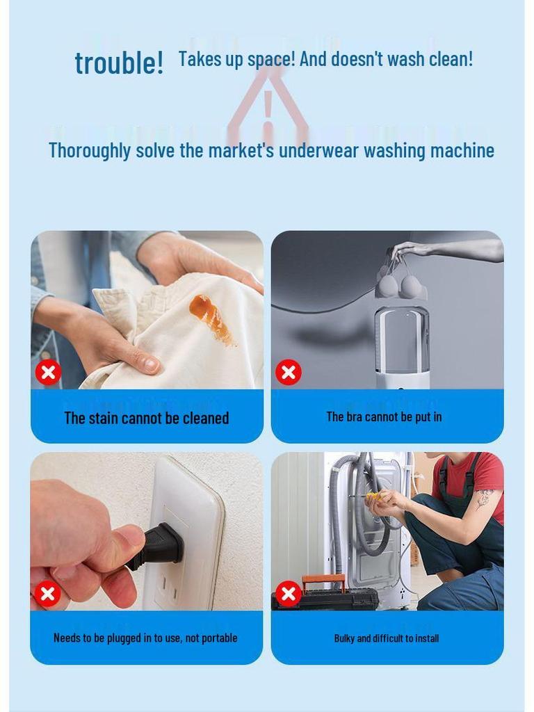 Portable Mini Wash Cup: Wireless, No-Installation Laundry Machine for Socks and Underwear