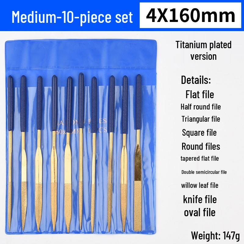 Multifunctional Steel File Set: Triangular, Half-Round, Round, Flat, Board, and Rasp Files