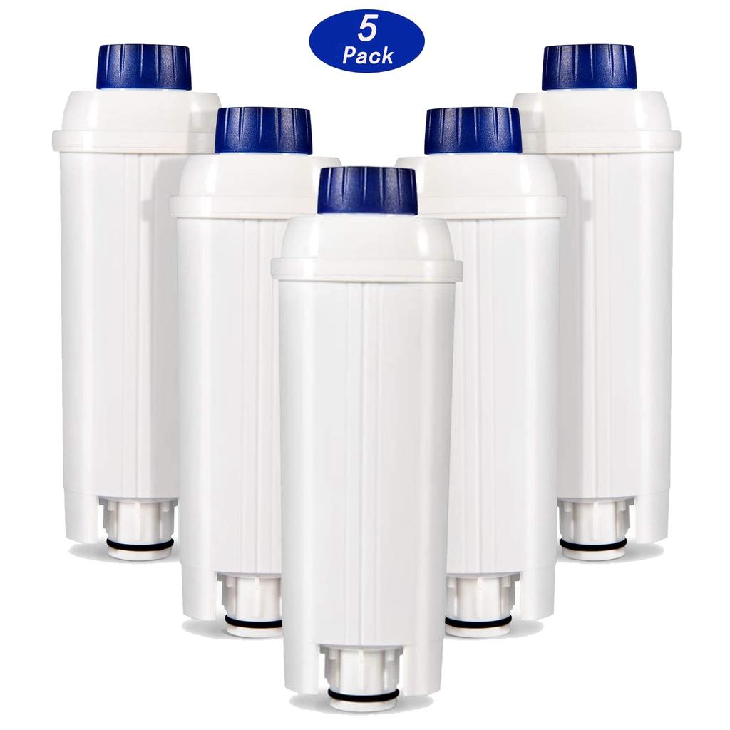 5X Coffee Machine Filters Replacement for DeLonghi Filter DLSC002, Water Filter Cartridges Activated Carbon Softener