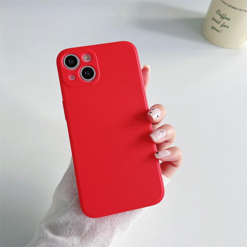 For IPhone 17 ProMax Phone Case 15pro Liquid Silicone for Apple 16E Built-in Velvet 14 Spray Paint 13