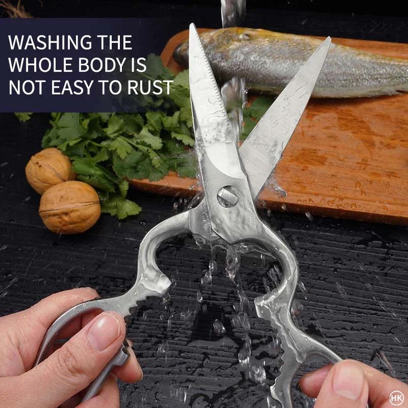 Stainless Steel Kitchen Scissors Household Kitchen Scissors Super Sharp Slightly Serrated Poultry Scissors Meat Fish Chicken5