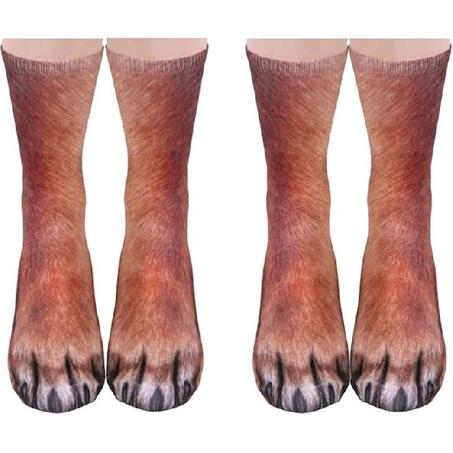 NDLBS Funny Christmas Gifts Novelty 3D Animal Paw Socks Stocking Stuffers for Adult Women Men Teens Gag White Elephant Gifts One Size