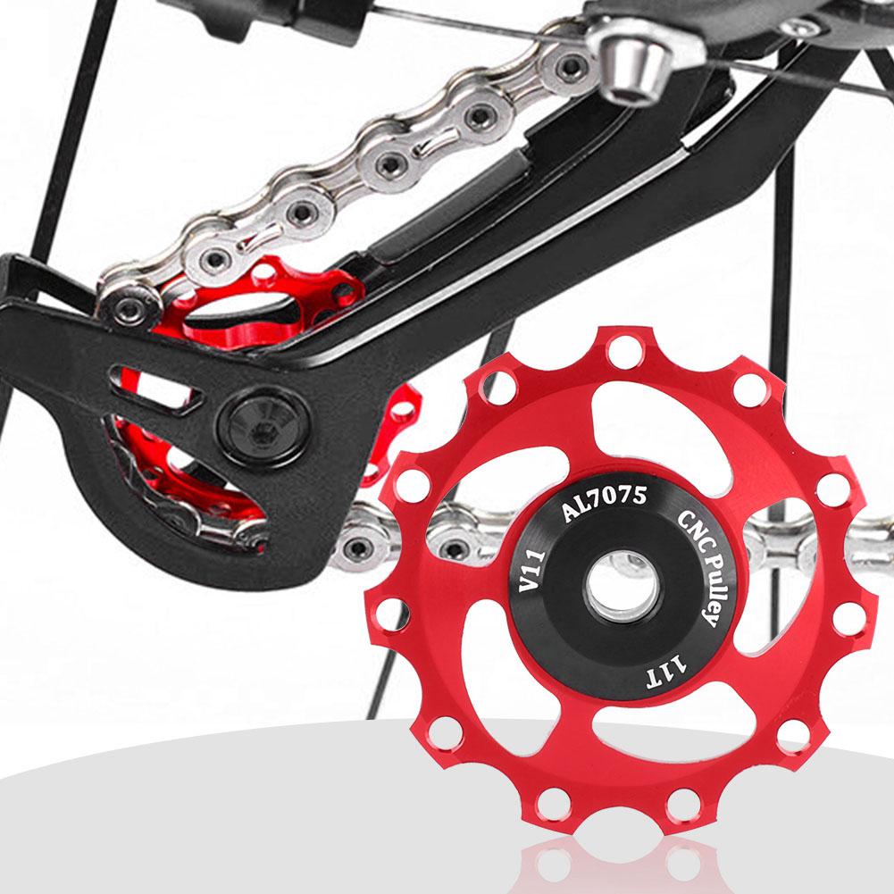 Lightweight 11T Mountain Bike   Rr Derailleur Pulley   Wheel (Black Red)