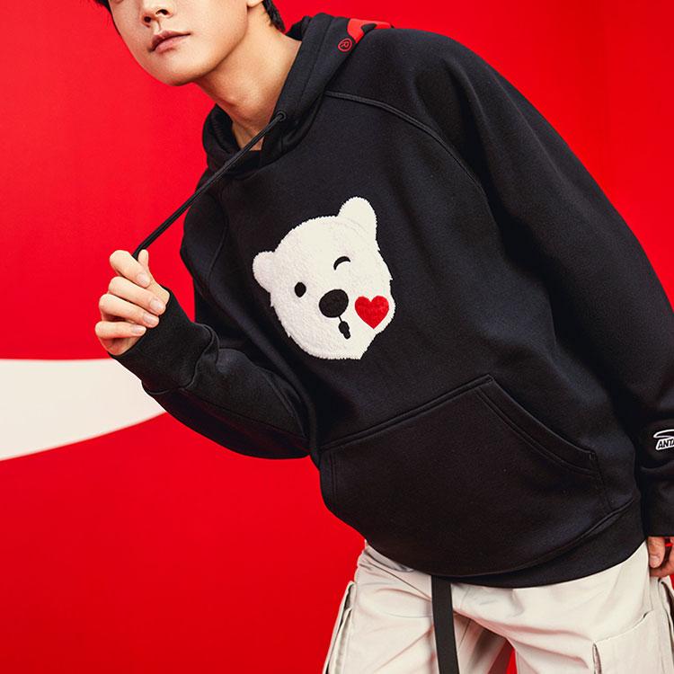 Anta Animal Print Hooded Sweatshirt Men Sweatshirts Black 152148703-2