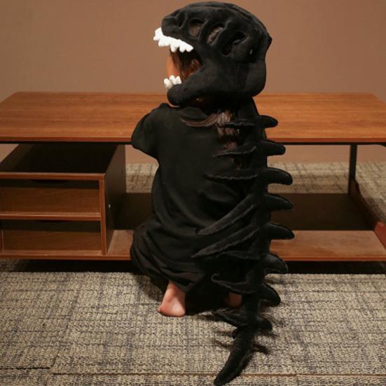 Реалістичний дитячий костюм скелета динозавра 3D Плюшевий одяг із задньою блискавкою Стиль «надягається зверху» Одяг динозавра для Геловінської вечірки Косплей