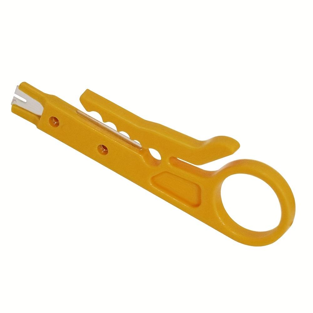 Yellow Portable Wire Stripper and Crimper Pliers Compact Cable Cutter Tool for UTP/STP Data Wires, Safe and Easy To Use Ideal for Modular Connectors