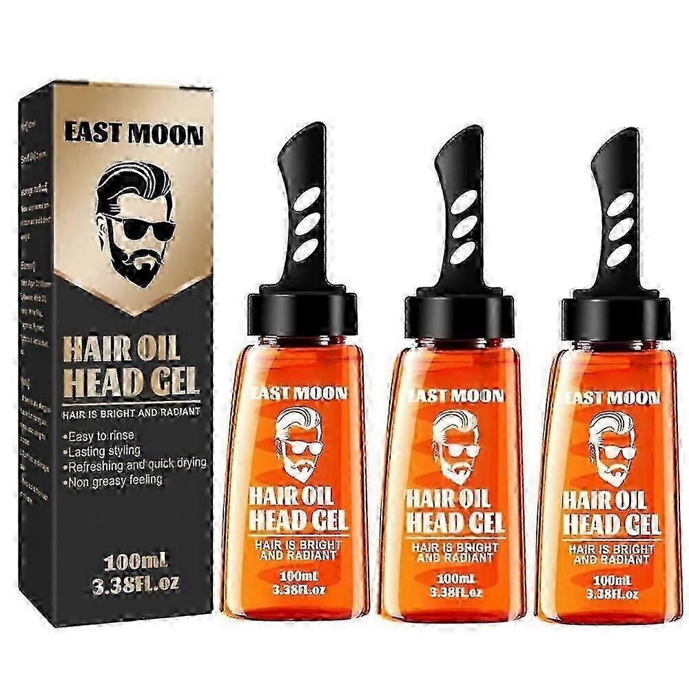 Styling Hair Wax, 3X 2-In-1 with Comb, Long-lasting Fluffy Men's Hair Styling Gel Tool