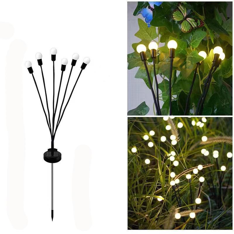 Outdoor Solar Lights LED Fairy Firefly Lawn Lamp Garden Summer Camping Party Wedding Holiday Yard Atmosphere Decoration