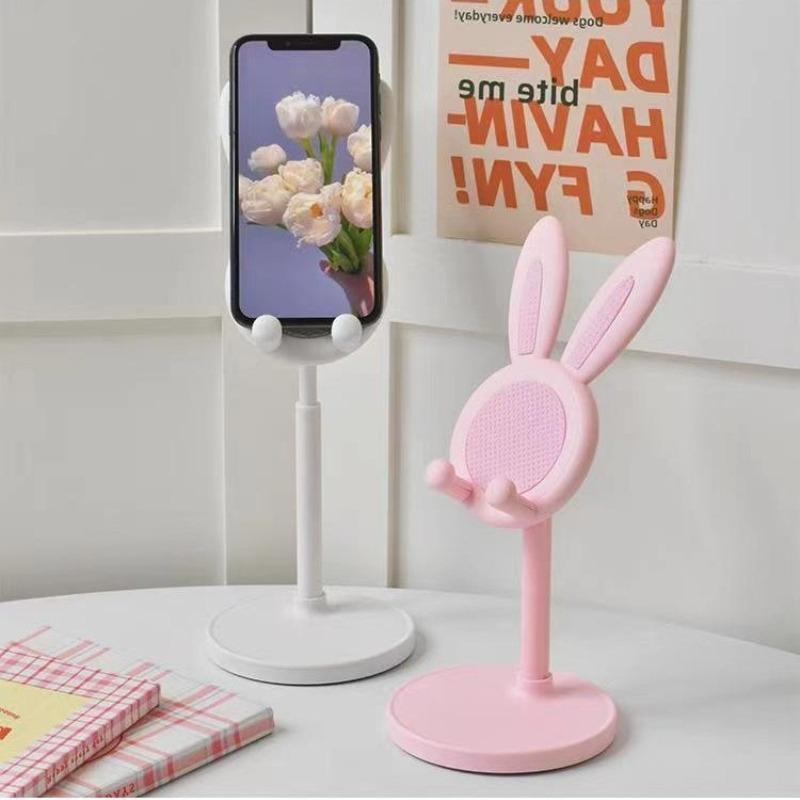 Cartoon Konijn Desktop Mobiele Telefoon Houder Standaard Smartphone Tablet Beugel Verstelbare Telescopische Hefbare Luie Houder