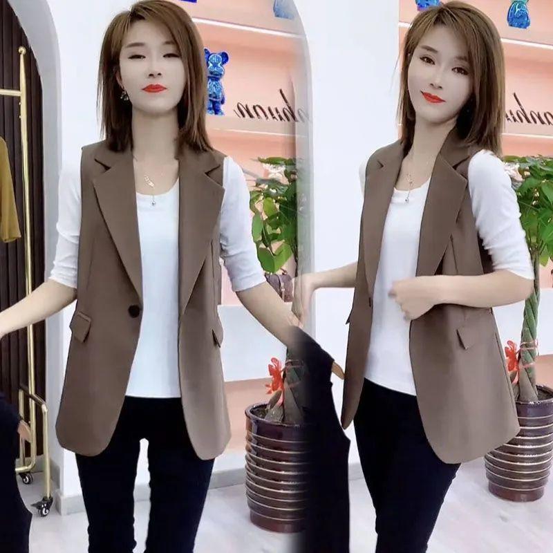Korean Style Versatile Women's Suit Collar Vest - Spring/Autumn 2025